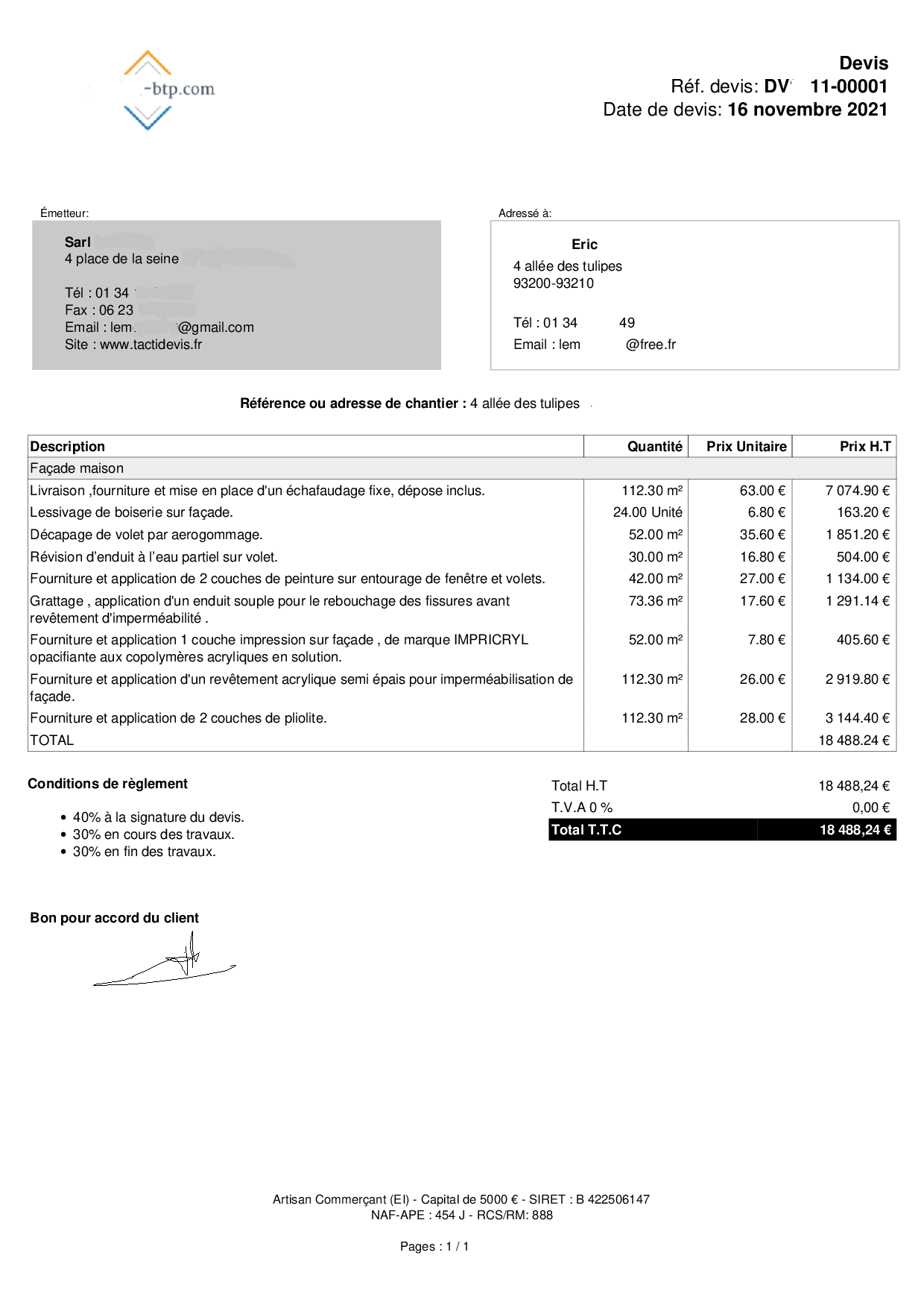 Quel prix au m² pour un enduit de rebouchage fourniture et pose ?