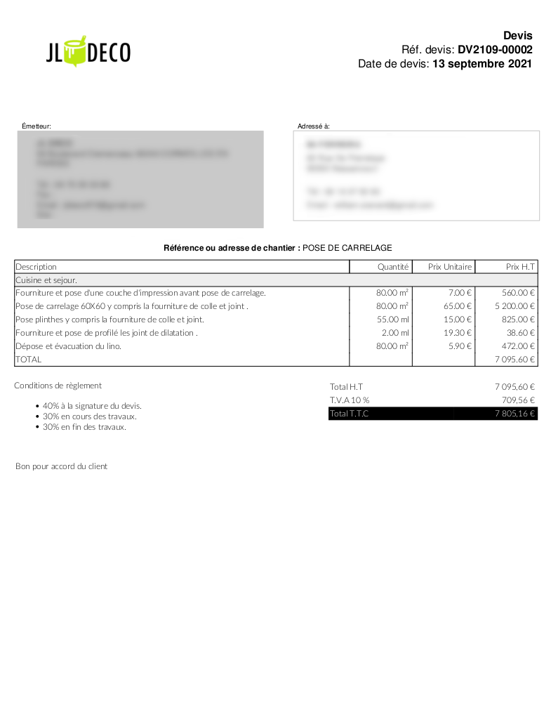 Carreleurs Vos Devis Simplifi s Avec Tactidevis Tactidevis